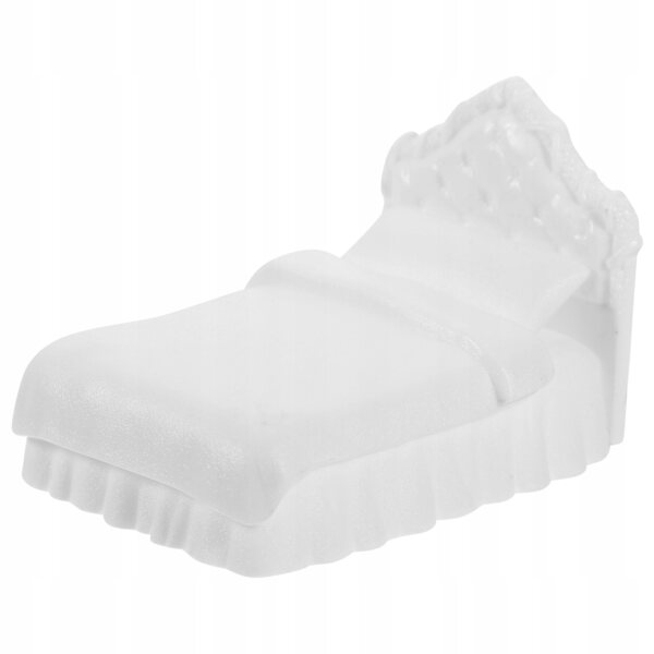 Mini letto doppio in plastica per casa delle bambole, modello decorativo