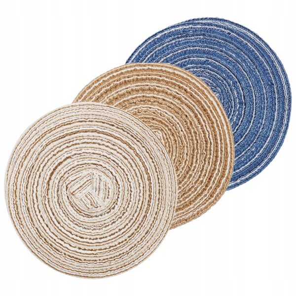Set 3 Mini Tappeti in Cotone per Case delle Bambole, Decorazioni Colorate