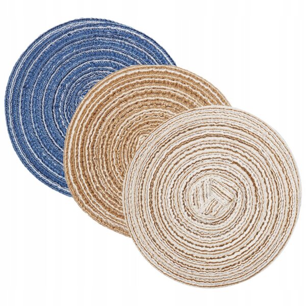 Set 3 Mini Tappeti in Cotone per Case delle Bambole, Decorazioni Colorate