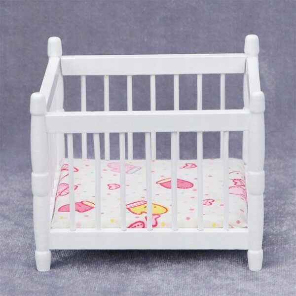 Mini letto in legno per casa delle bambole scala 1:12, mobili decorativi