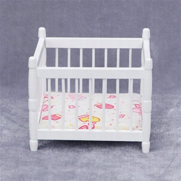 Mini letto in legno per casa delle bambole scala 1:12, mobili decorativi