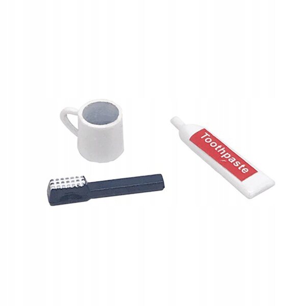 Kit Mini Accessori Bagno per Casa delle Bambole 1/12 con Spazzolino e Dentifricio