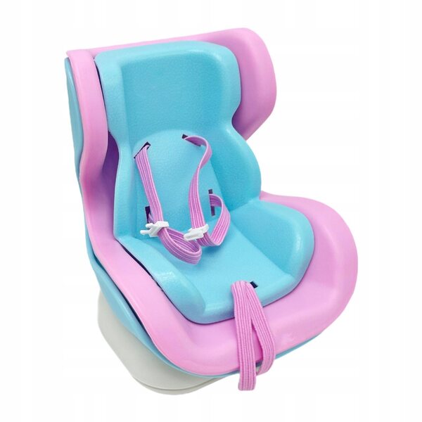 Fotelino auto per bambole decorativo rosa e azzurro, facile da installare