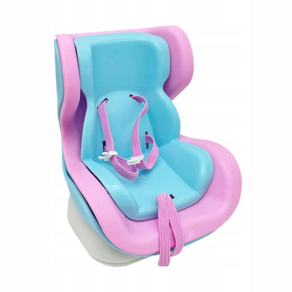 Fotelino auto per bambole decorativo rosa e azzurro, facile da installare