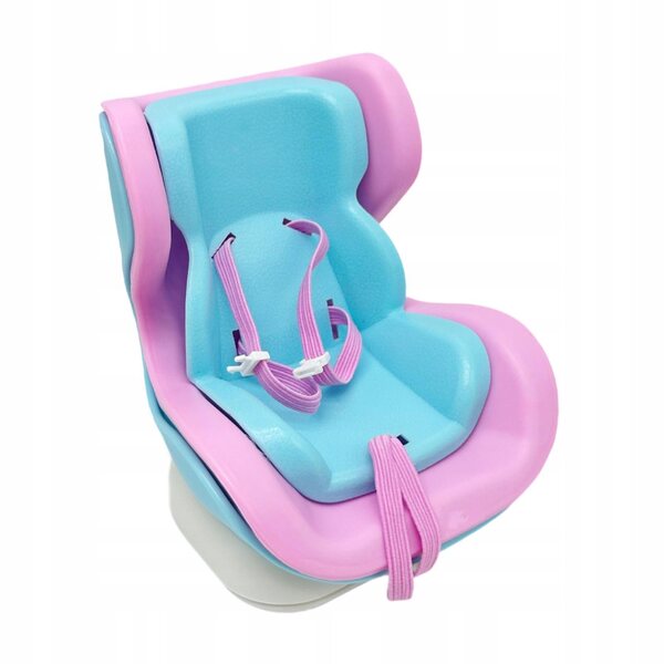 Fotelino auto per bambole decorativo rosa e azzurro, facile da installare