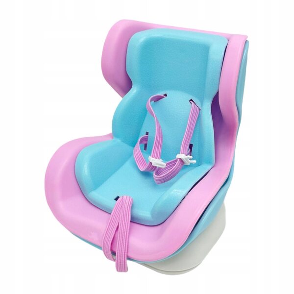 Fotelino auto per bambole decorativo rosa e azzurro, facile da installare