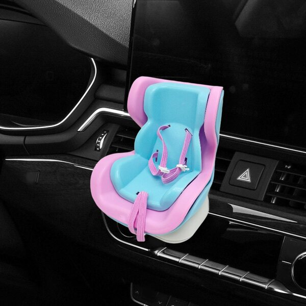Fotelino auto per bambole decorativo rosa e azzurro, facile da installare