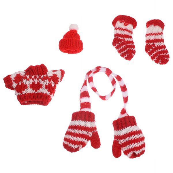Set Invernale di Vestiti per Bambole con Cappello, Guanti e Calzini