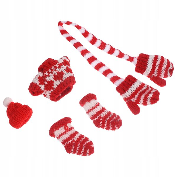 Set Invernale di Vestiti per Bambole con Cappello, Guanti e Calzini