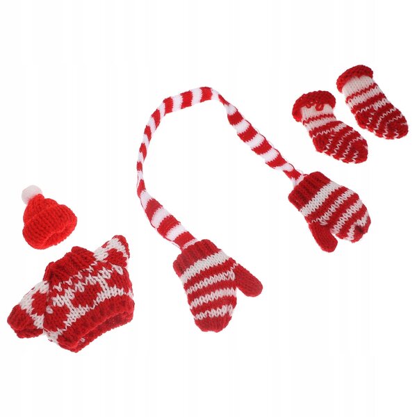 Set Invernale di Vestiti per Bambole con Cappello, Guanti e Calzini