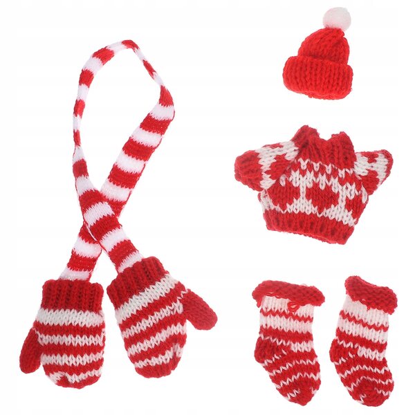 Set Invernale di Vestiti per Bambole con Cappello, Guanti e Calzini