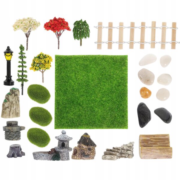 Mehrfarbiger Spielplatz aus Kunststoff, dekorative Miniatur für das Puppenhaus