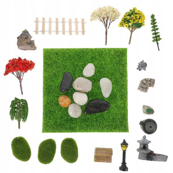 Mehrfarbiger Spielplatz aus Kunststoff, dekorative Miniatur für das Puppenhaus