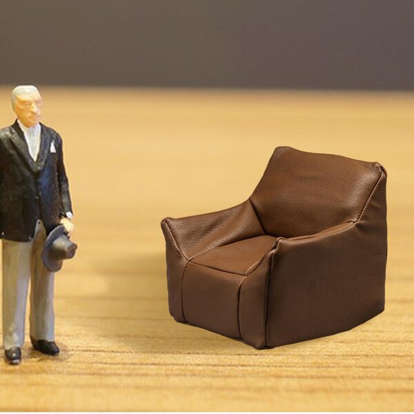 Miniatura sofa per casa delle bambole 1:12 in schiuma PU marrone vintage