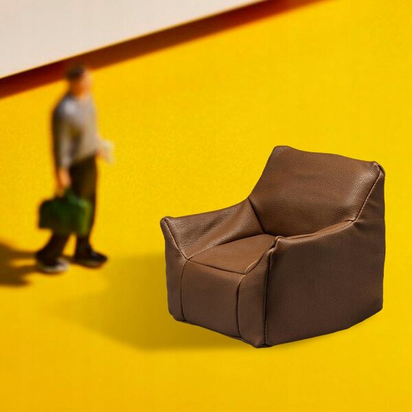 Miniatura sofa per casa delle bambole 1:12 in schiuma PU marrone vintage