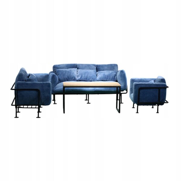 Set divani in scala 1:6 per figure d'azione con accessori e tavolino in legno
