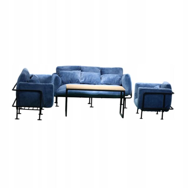 Set divani in scala 1:6 per figure d'azione con accessori e tavolino in legno