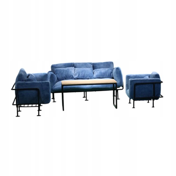 Set divani in scala 1:6 per figure d'azione con accessori e tavolino in legno