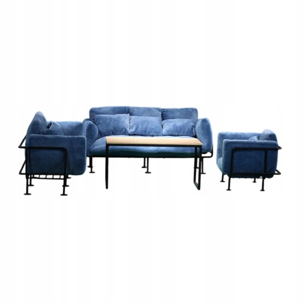 Set divani in scala 1:6 per figure d'azione con accessori e tavolino in legno