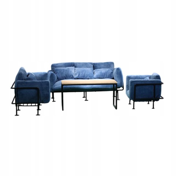 Set divani in scala 1:6 per figure d'azione con accessori e tavolino in legno