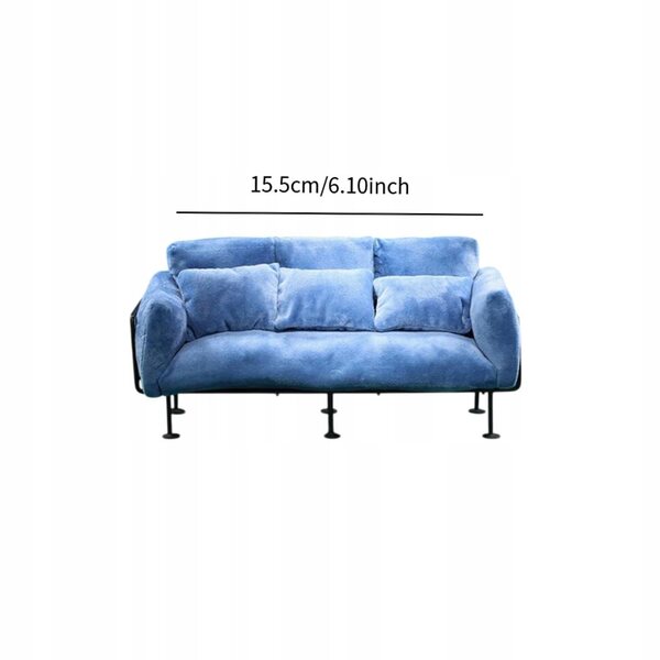 Set divani in scala 1:6 per figure d'azione con accessori e tavolino in legno