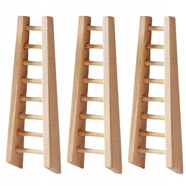 Set 3 Mini Scale in Legno Khaki per Casa delle Bambole e Decorazioni