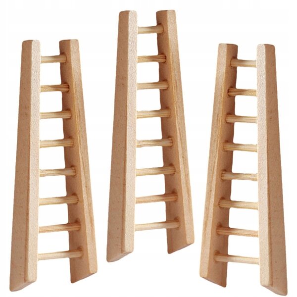 Set 3 Mini Scale in Legno Khaki per Casa delle Bambole e Decorazioni