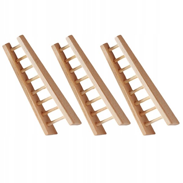 Set 3 Mini Scale in Legno Khaki per Casa delle Bambole e Decorazioni