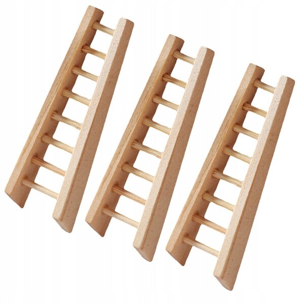 Set 3 Mini Scale in Legno Khaki per Casa delle Bambole e Decorazioni