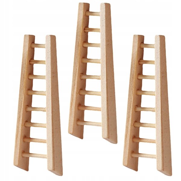 Set 3 Mini Scale in Legno Khaki per Casa delle Bambole e Decorazioni