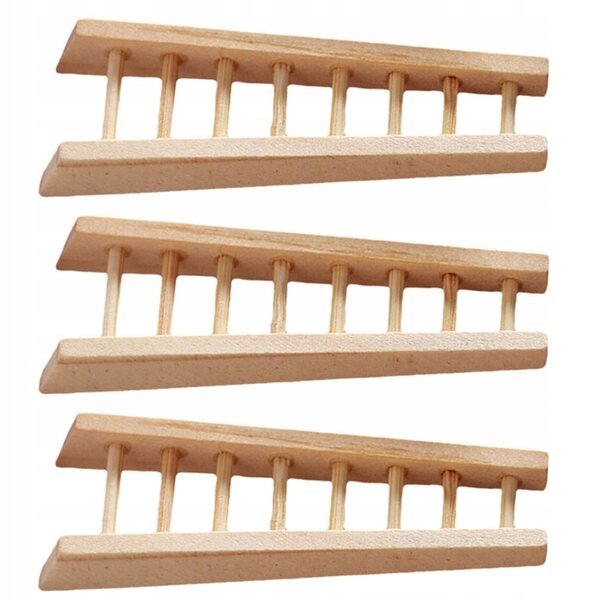 Set 3 Mini Scale in Legno Khaki per Casa delle Bambole e Decorazioni