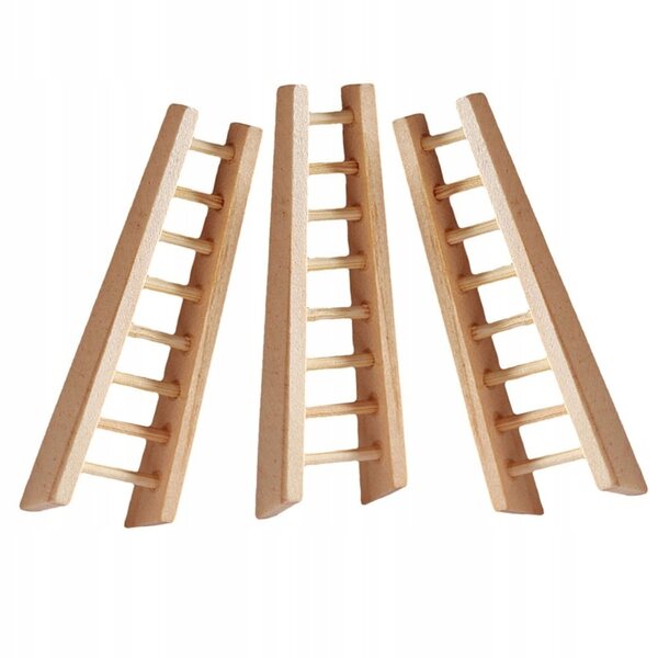 Set 3 Mini Scale in Legno Khaki per Casa delle Bambole e Decorazioni