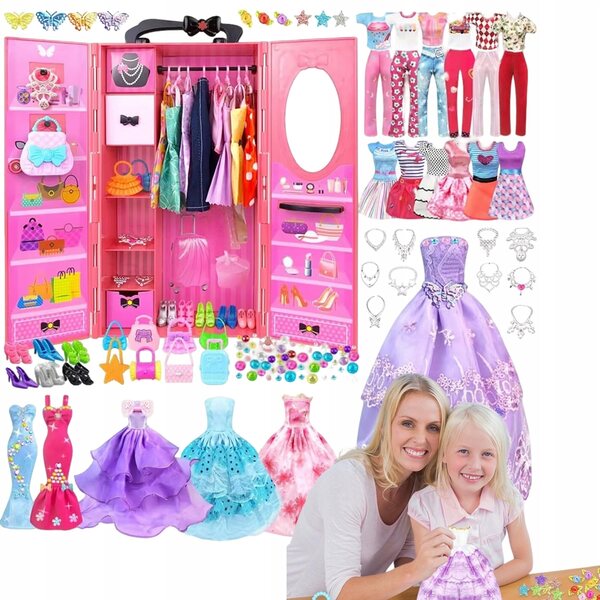 Modeaccessoires-Set für Puppen mit Kleidung, Schuhen und Taschen – ausgezeichnetes Geschenk für Mädchen