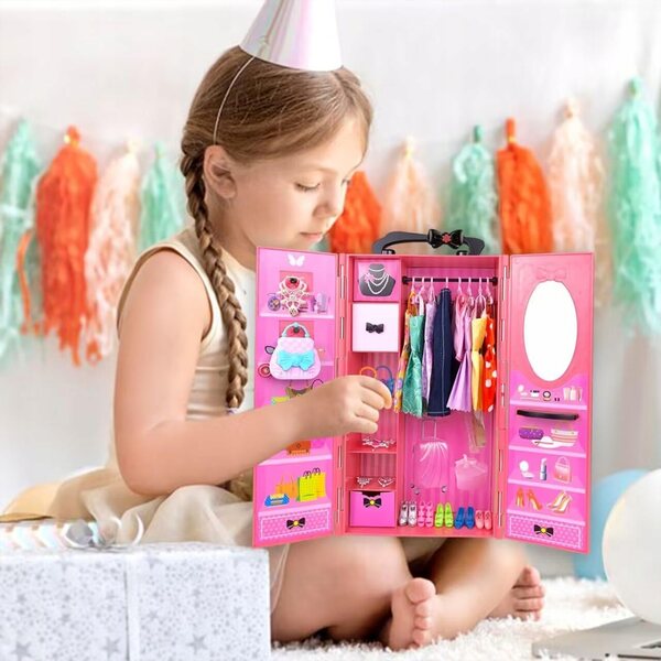 Set Accessori Moda per Bambole con Vestiti, Scarpe e Borse - Ottimo Regalo Bambine