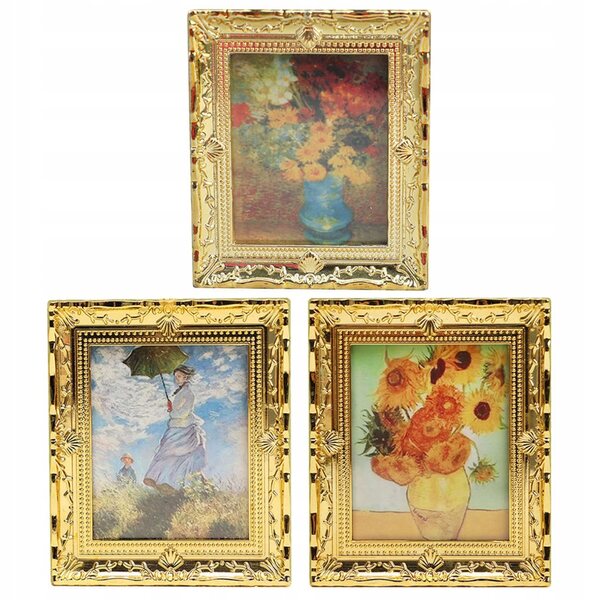 Set 3 Miniature Decorazioni Dorate in Resina con Design Realistico per Casa e Ufficio
