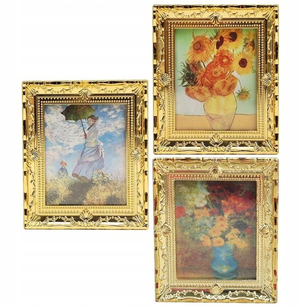 Set 3 Miniature Decorazioni Dorate in Resina con Design Realistico per Casa e Ufficio