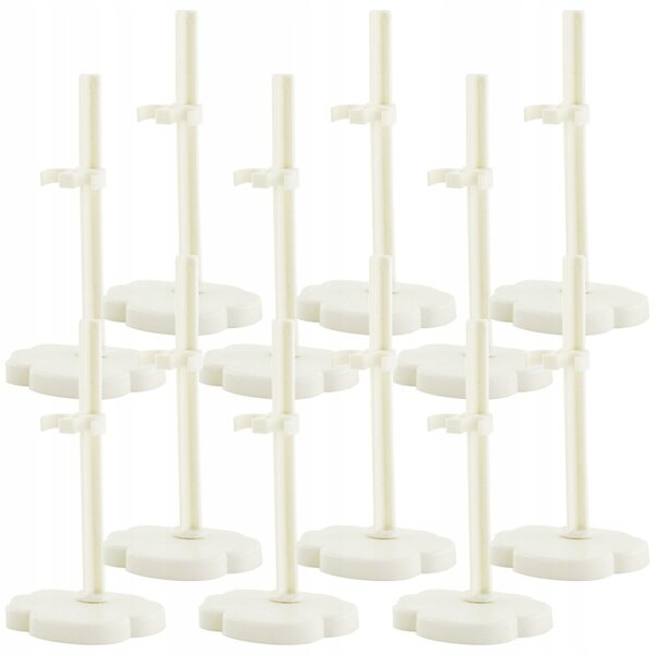 Supporto per Bambole e Figure in Plastica Bianca - Set da 12 Pezzi Resistenti