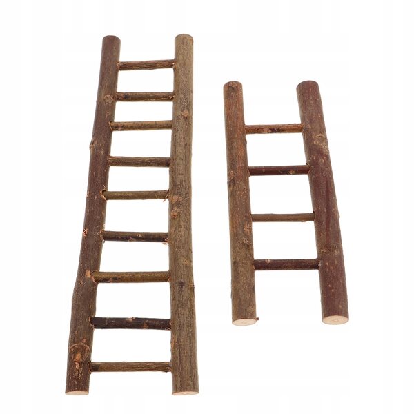 Mini drabine in legno per case delle bambole set da 2 pezzi dimensioni compatte