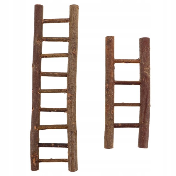 Mini drabine in legno per case delle bambole set da 2 pezzi dimensioni compatte