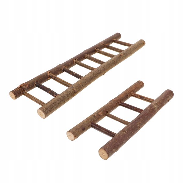 Mini drabine in legno per case delle bambole set da 2 pezzi dimensioni compatte