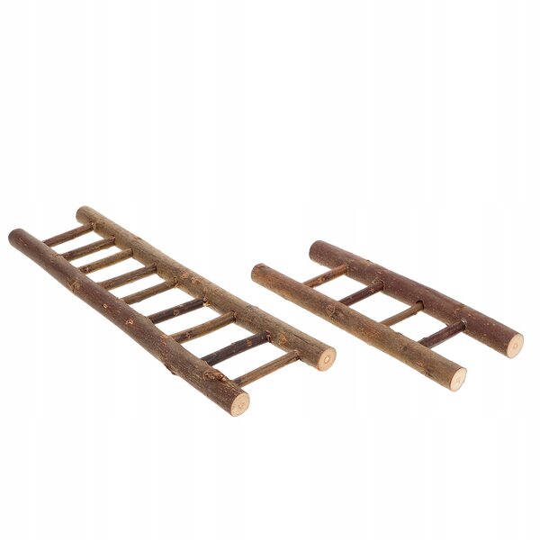 Mini drabine in legno per case delle bambole set da 2 pezzi dimensioni compatte