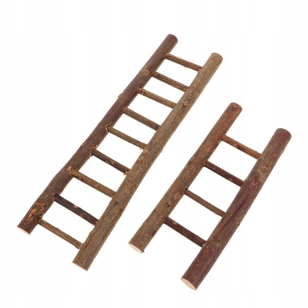 Mini drabine in legno per case delle bambole set da 2 pezzi dimensioni compatte