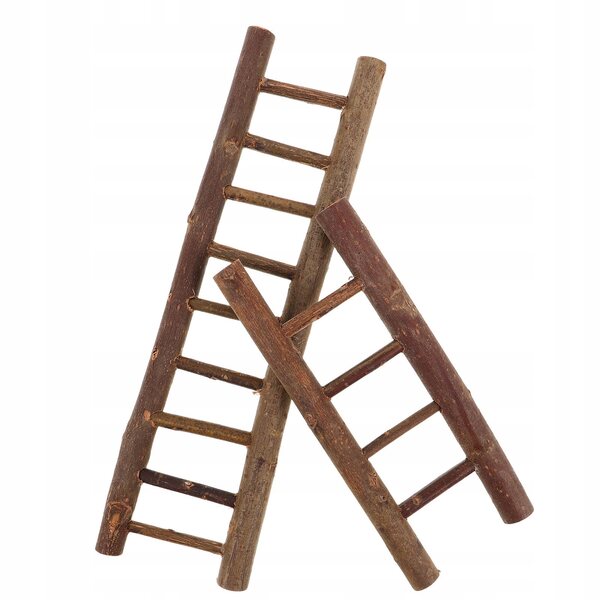 Mini drabine in legno per case delle bambole set da 2 pezzi dimensioni compatte
