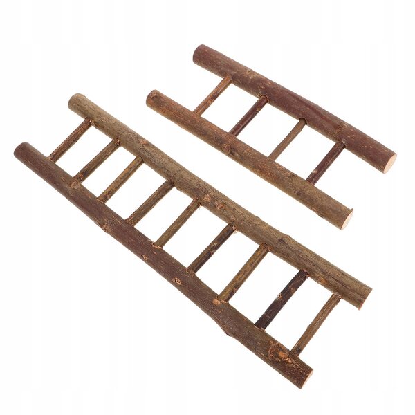 Mini drabine in legno per case delle bambole set da 2 pezzi dimensioni compatte