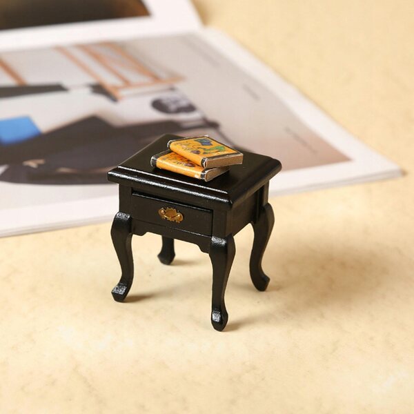 1:12 Puppenhaus Miniatur-Nachttisch aus Holz mit Schublade