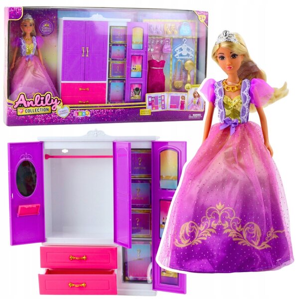 Bambola Anlily da 30 cm con armadio e 20 accessori: un set moda per bambini