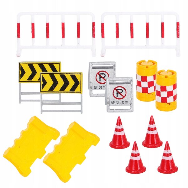 Set 14 Miniature Barriere Stradali Per Diorami e Progetti Creativi