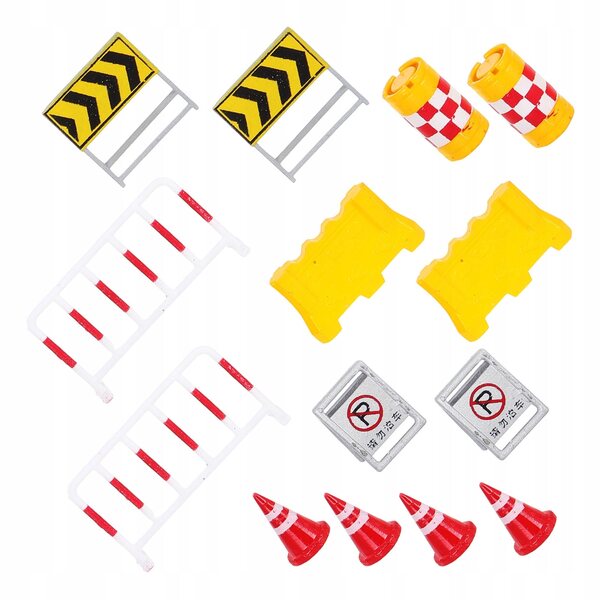 Set 14 Miniature Barriere Stradali Per Diorami e Progetti Creativi