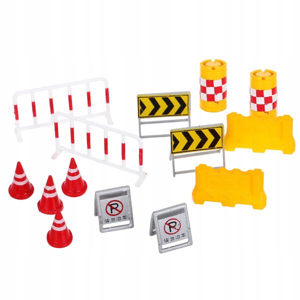 Set 14 Miniature Barriere Stradali Per Diorami e Progetti Creativi