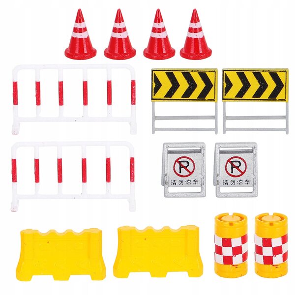 Set 14 Miniature Barriere Stradali Per Diorami e Progetti Creativi